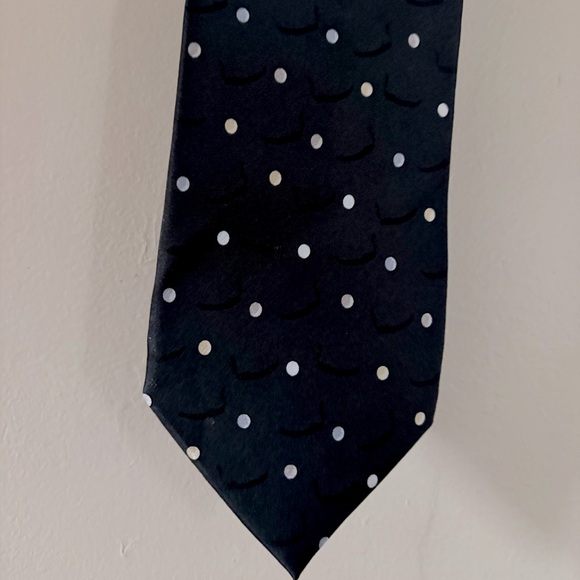 Ermenegildo Zegna silk necktie. Gorgeous black with white dots. Made in Italy - Picture 1 of 7